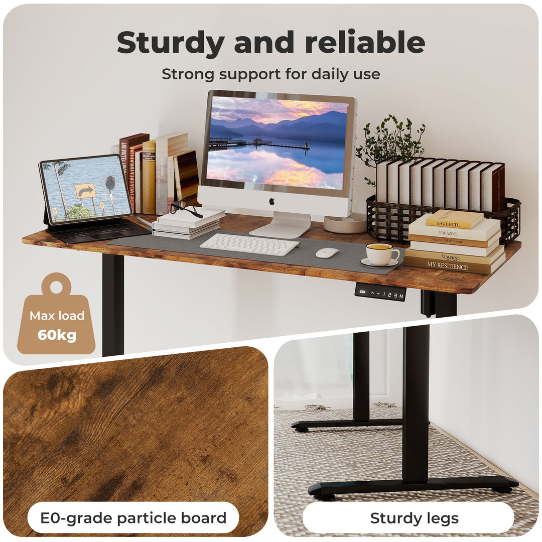 Electric Standing Desk Height Adjustable Gaming Desk 140cm Vintage Oak