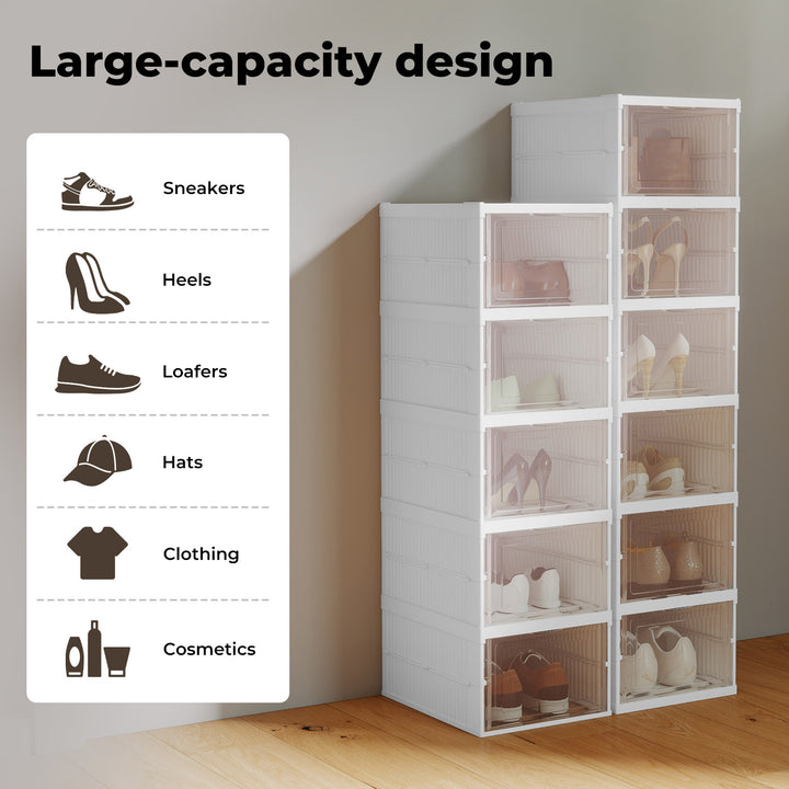 Shoe Box Foldable Home Shoe Shelf Ventilated Storage Organizer 6 Pcs