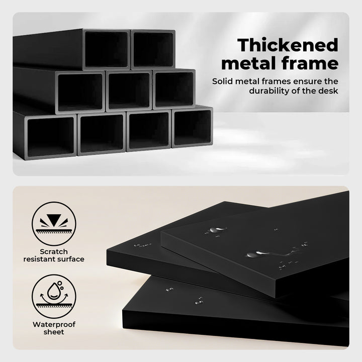 Computer Desk Study Table with Storage Bag Home Office 80cm Black