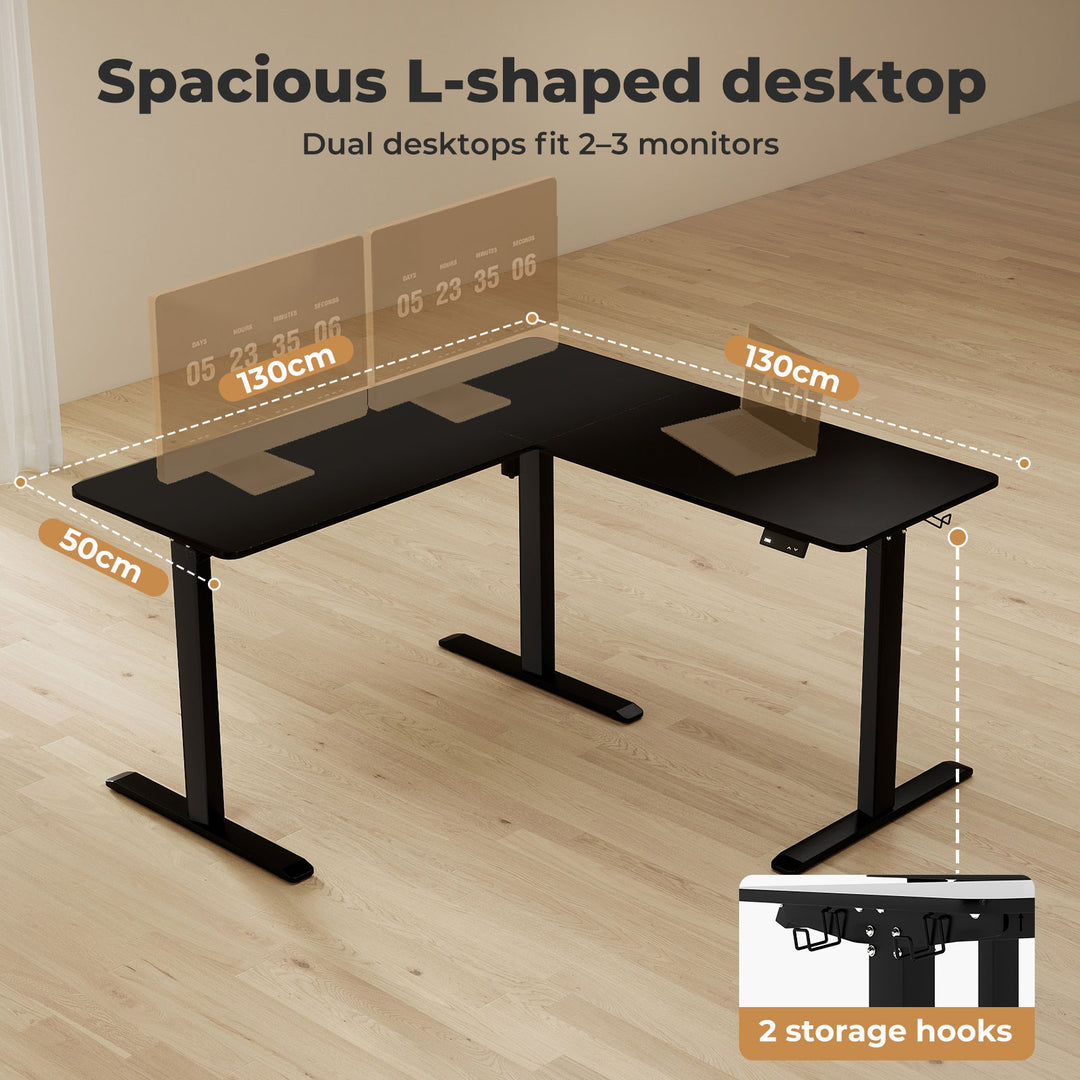 Electric Standing Desk Adjustable Height Motorised L Shaped Home Office