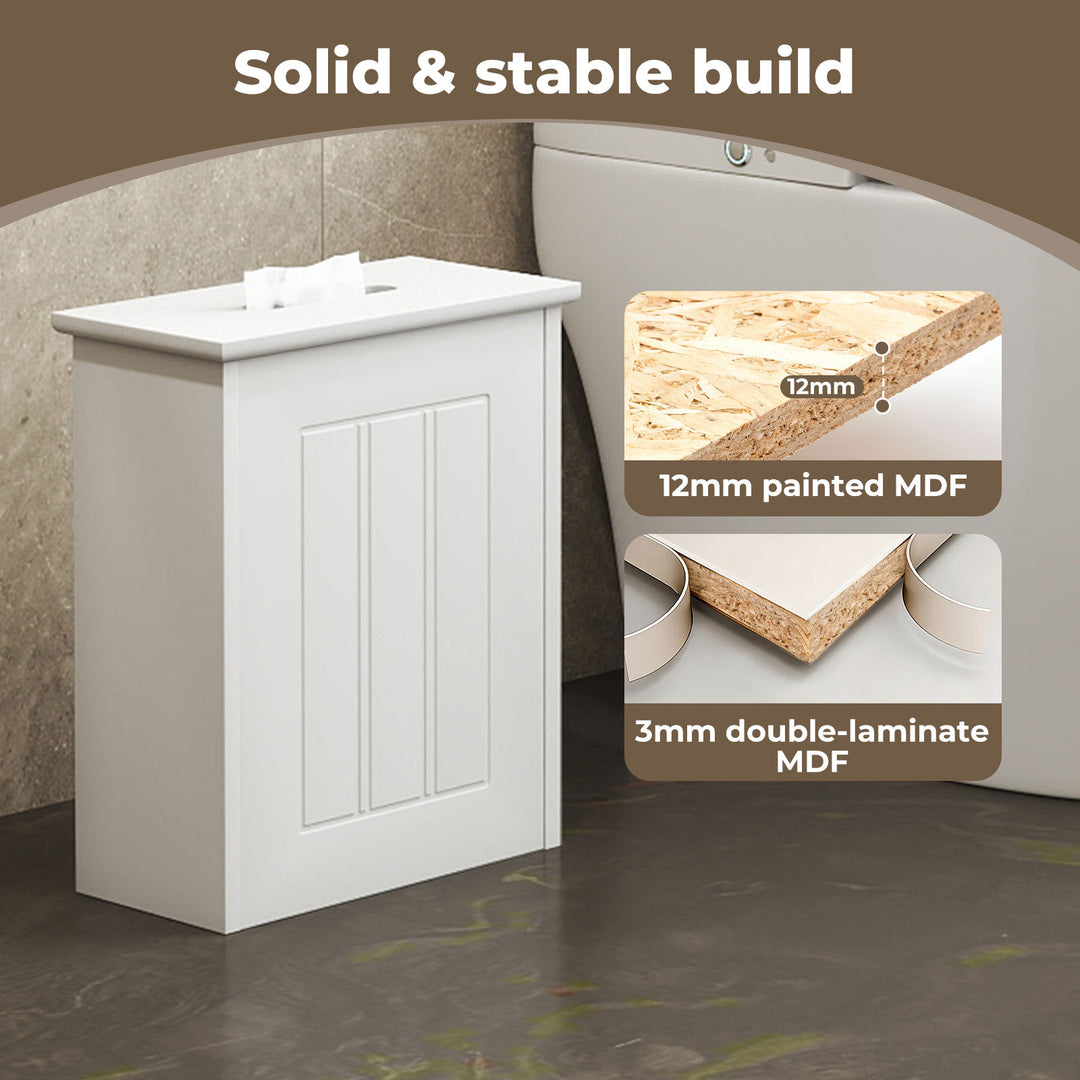 Bathroom Storage Box Lid Slim Toilet Paper Storage Organiser Container