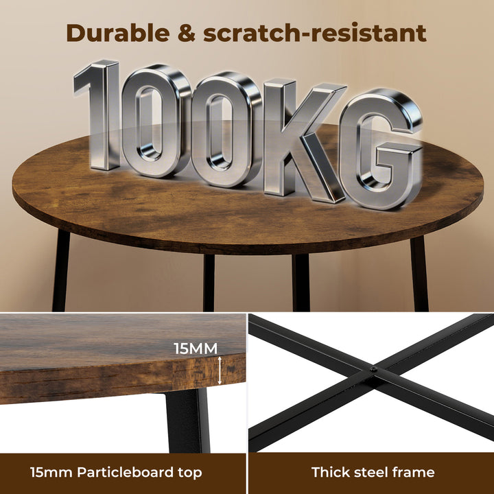 Dining Table Round Kitchen 4 Person Coffee Restaurant Metal Base 80cm