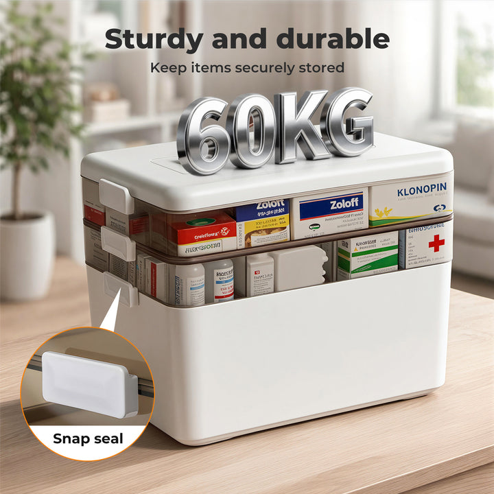 Medical Storage Box 3 Layer Portable Medical Case Organiser Household