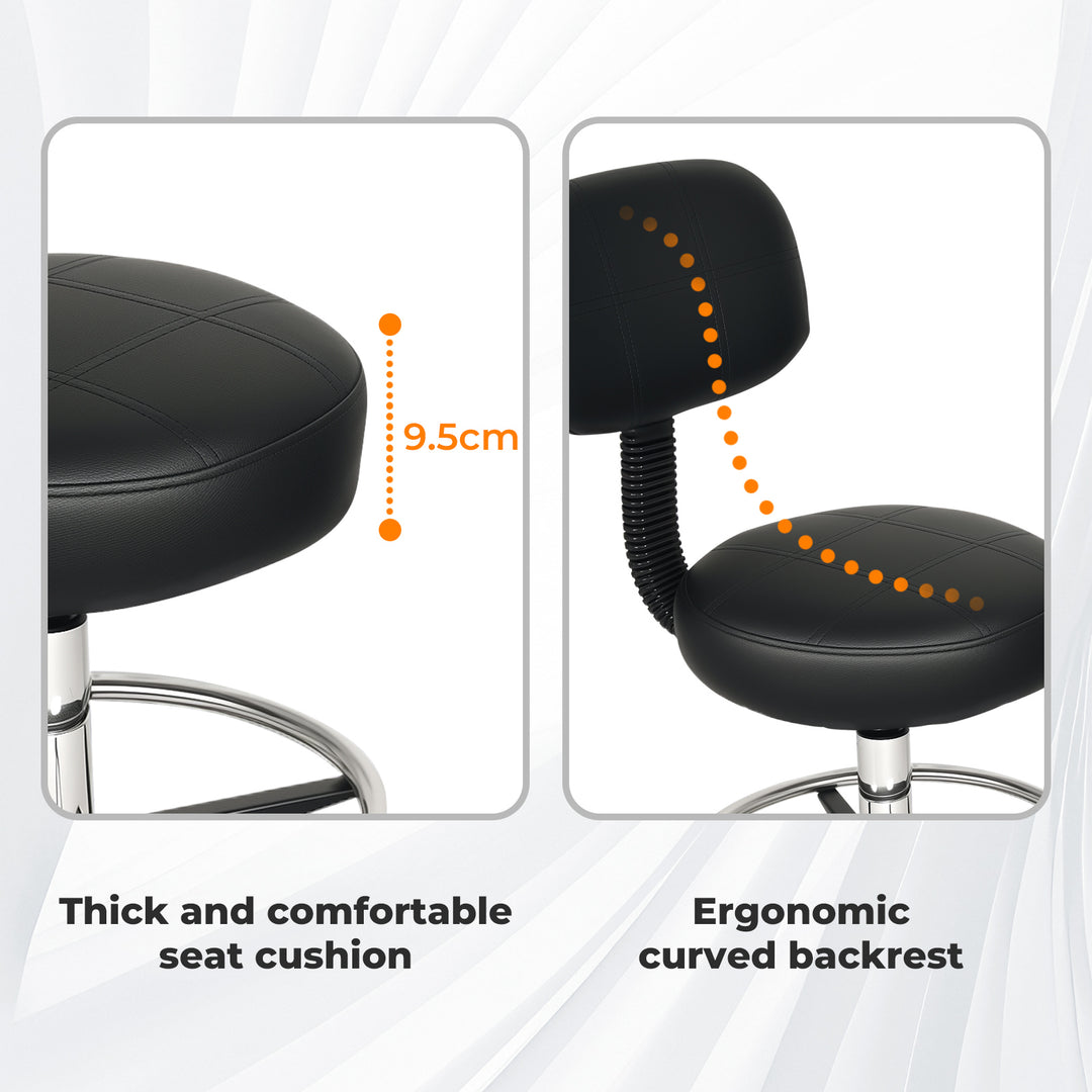 Swivel Office Chair Low Back Round Rolling Stools Height Adjustable
