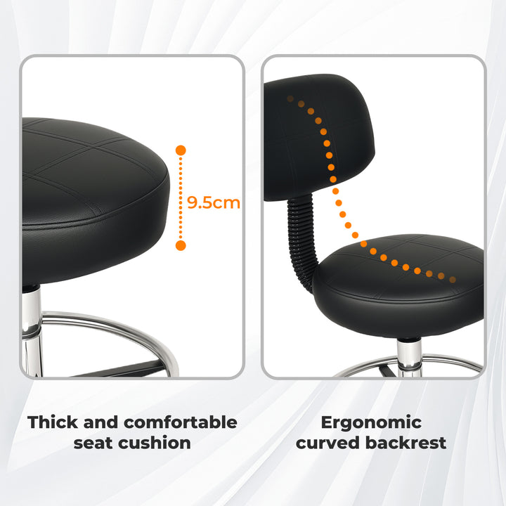 Swivel Office Chair Low Back Round Rolling Stools Height Adjustable