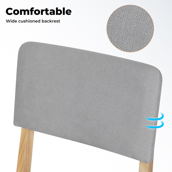 8x Dining Chair Solid Wood Lounge Seat Back Upholstered Linen Padded