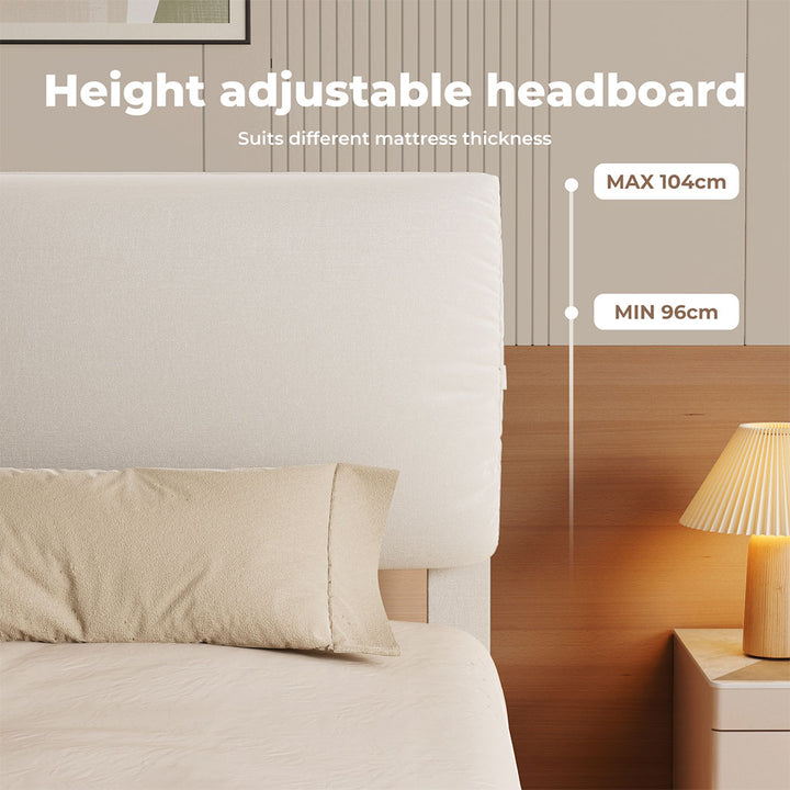 Floating Bed Frame With RGB LED Light Headboard Base Platform Double