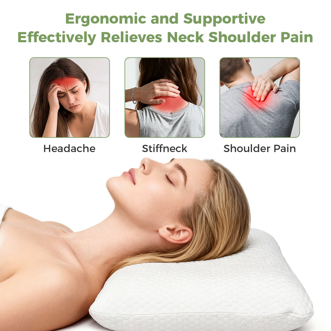 Orthopaedic Memory Foam Pillow Neck Back Pain Side Stomach Back Sleepers