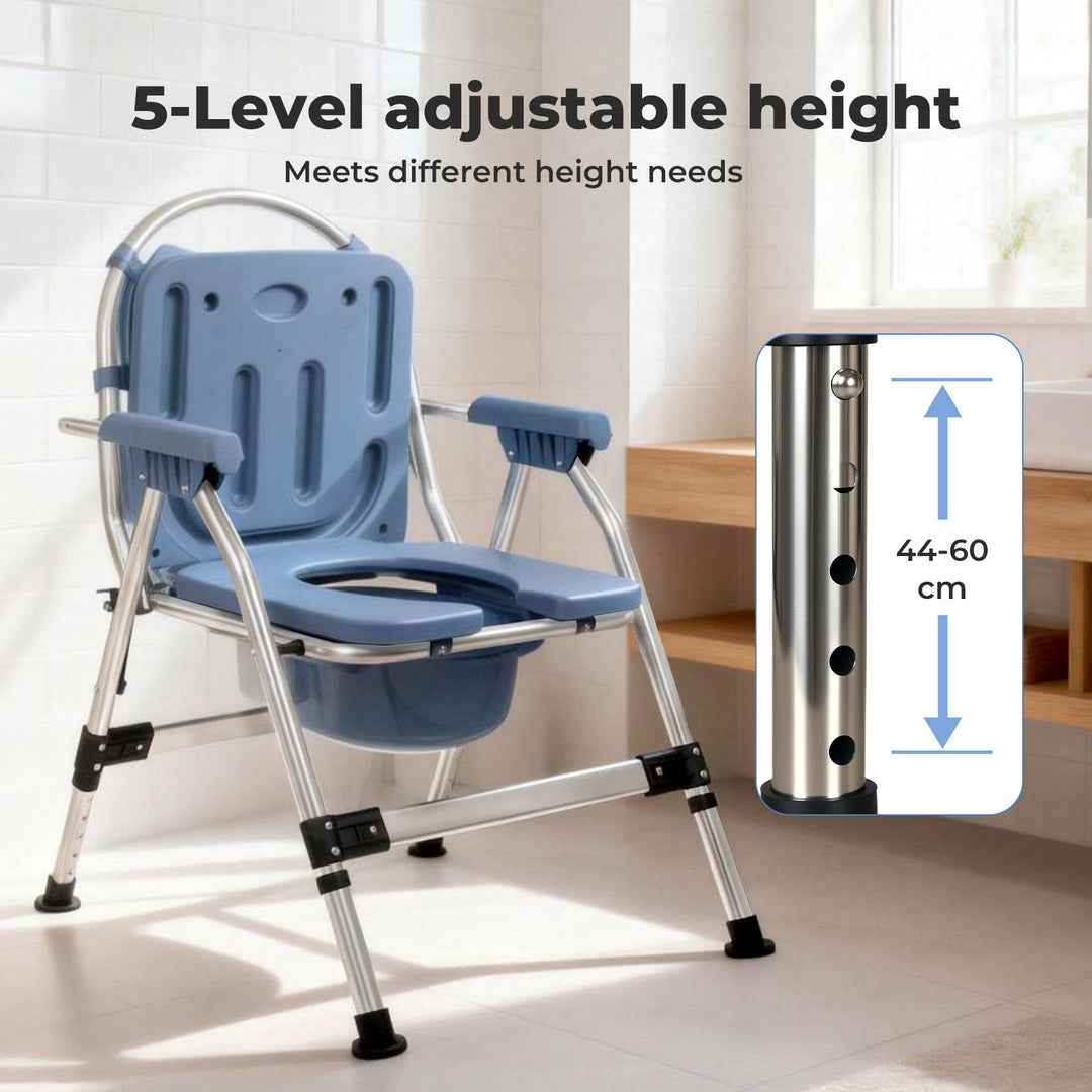Commode Chair Adjustable Bedside Seat Elderly Pregnant Disability Aid