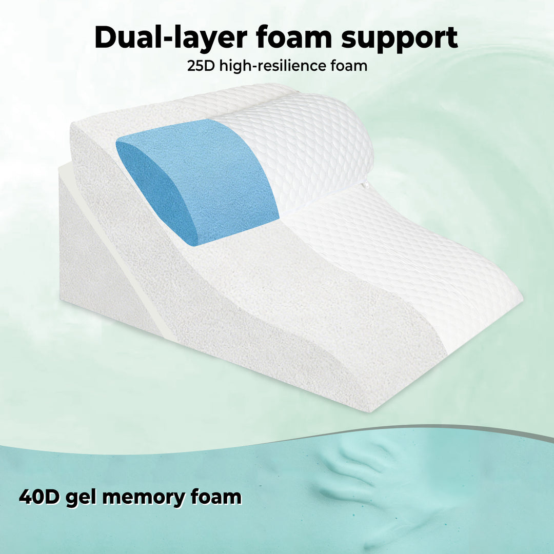 3-in-1 Orthopedic Bed Wedge Pillow Memory Foam Sleep Support Adjustable