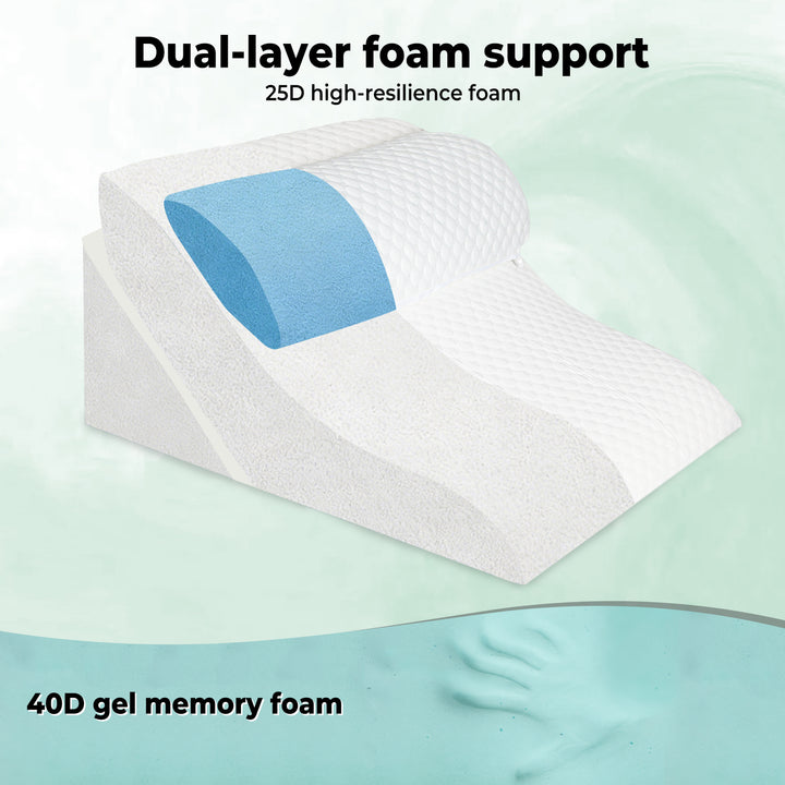 3-in-1 Orthopedic Bed Wedge Pillow Memory Foam Sleep Support Adjustable