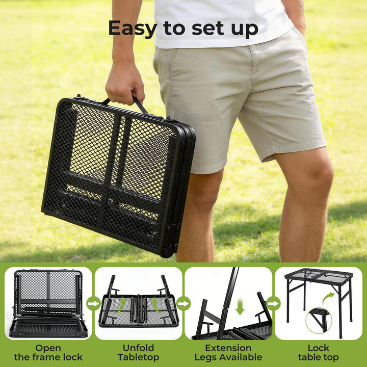 Camping Table Mesh Desktop Lightweight Portable Folding Grill Desk