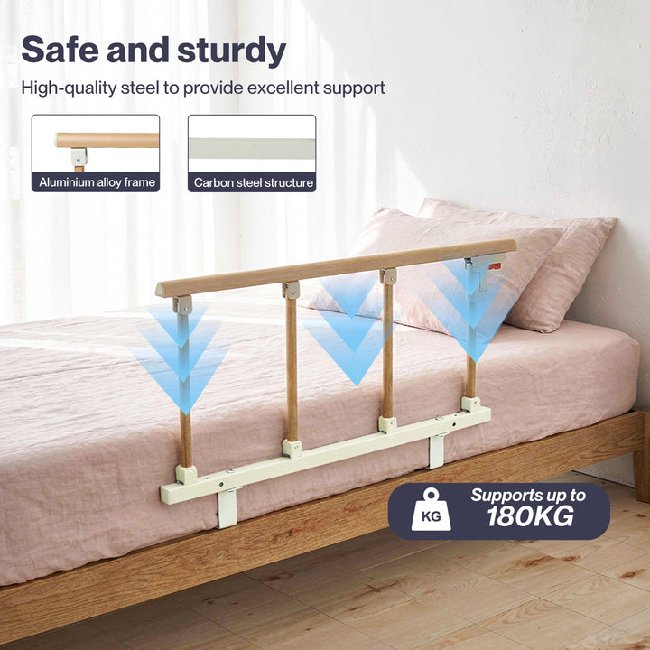 Foldable Bed Rails Elderly Adults Safety Adjustable Bedside Grab Handles