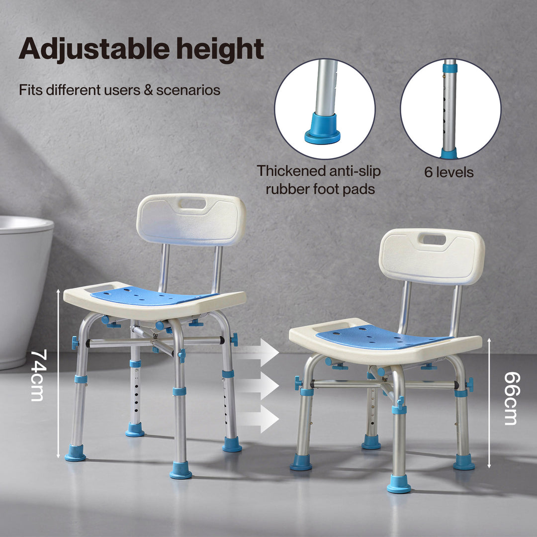Shower Chair Adjustable Height Safety Seat Bench Bathroom Safety Assist