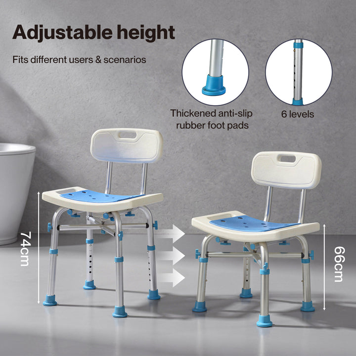 Shower Chair Adjustable Height Safety Seat Bench Bathroom Safety Assist