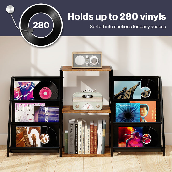Record Player Stand Vinyl Storage Up to 280 Albums Turntable Stand Shelf