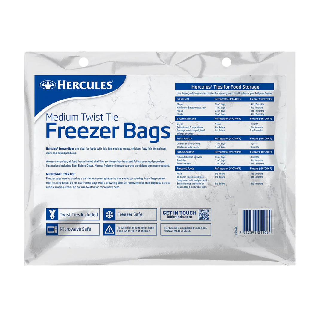 Hercules Tear-Off Freezer Bags Medium 80pk x3