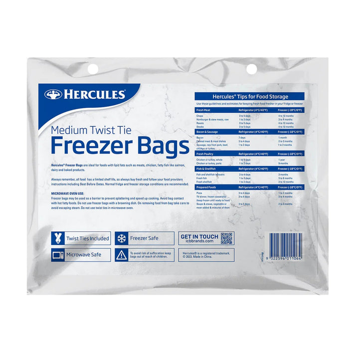 Hercules Tear-Off Freezer Bags Medium 80pk x3