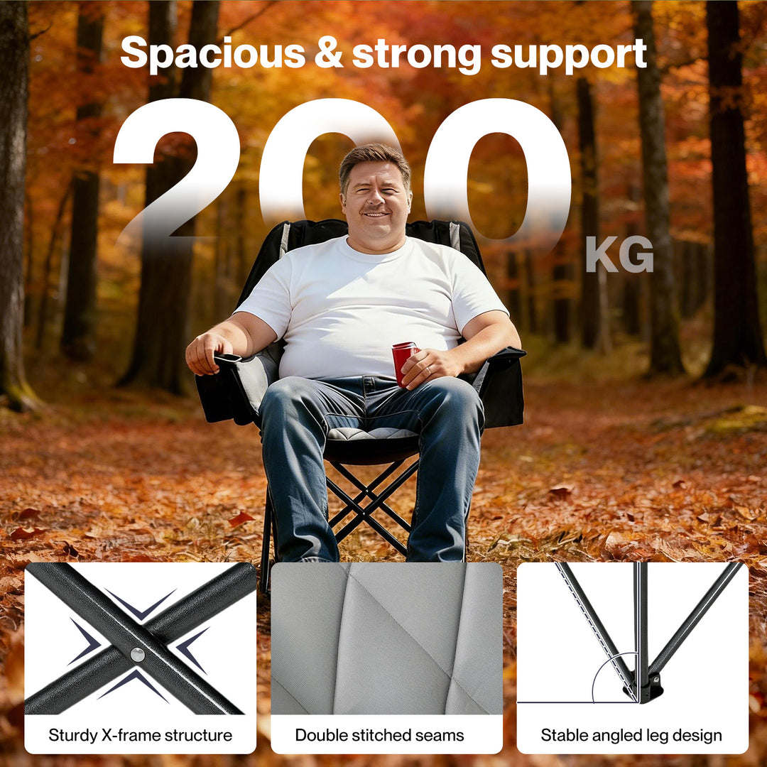 Folding Camping Chair Extra Large Outdoor Portable Fishing Travel Seat
