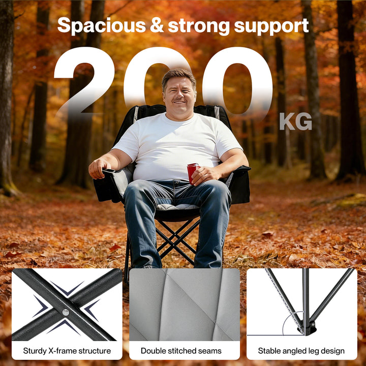 Folding Camping Chair Extra Large Outdoor Portable Fishing Travel Seat