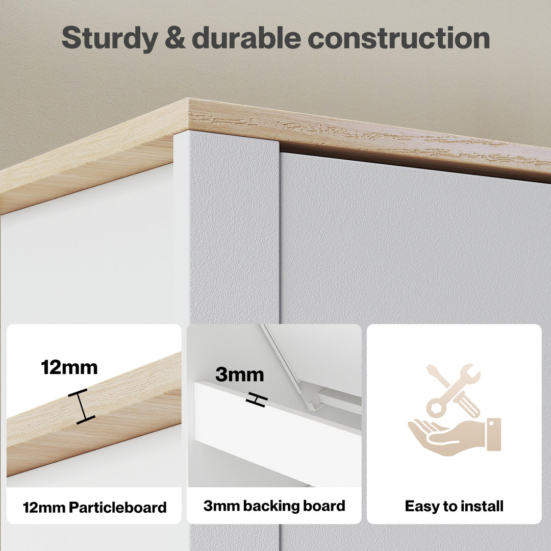 Narrow Shoe Cabinet Organiser Storage Rack Flip-up Drawer 12 Pairs White
