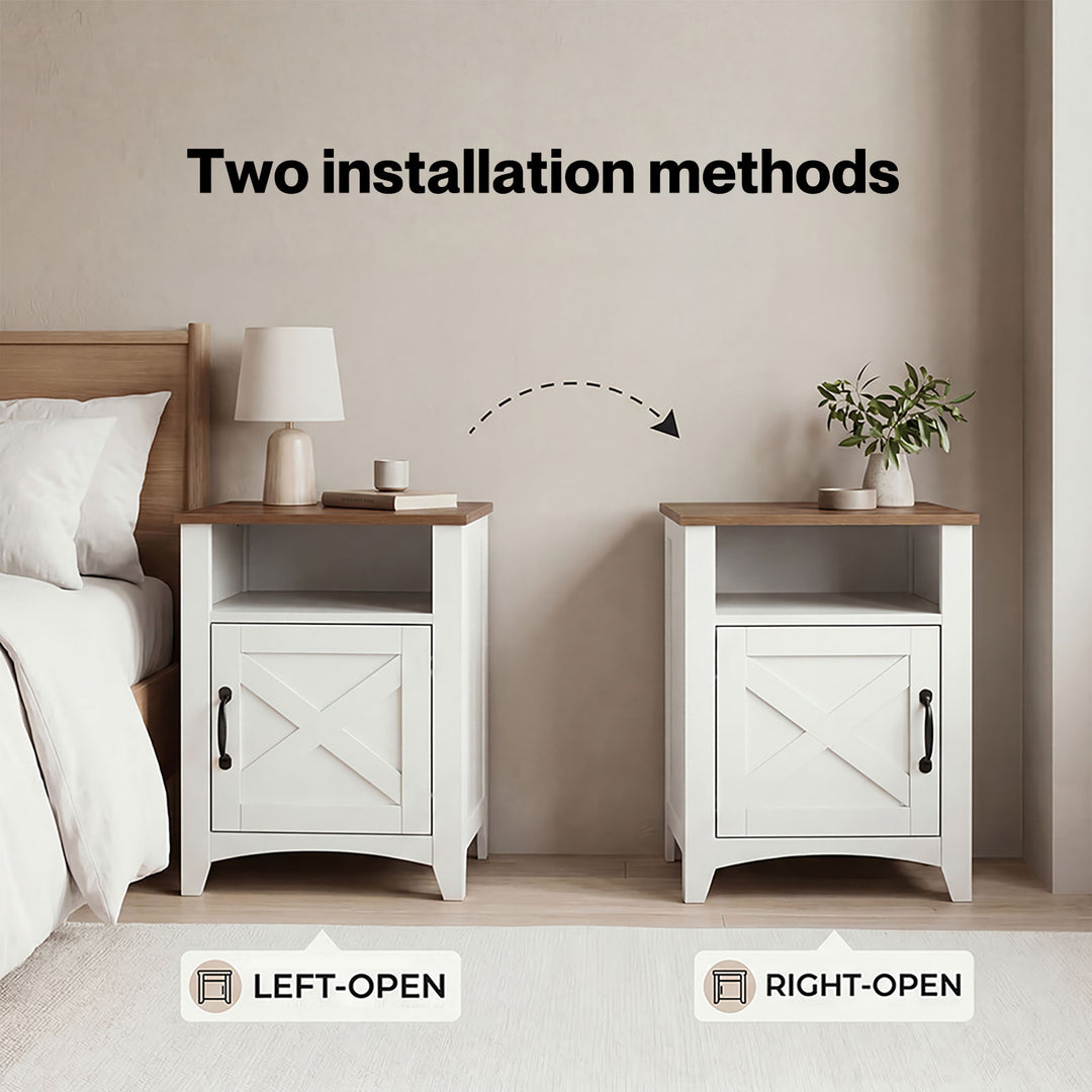 Bedside Tables Nightstands Set of 2 Storage Cabinet Bedroom Living Room