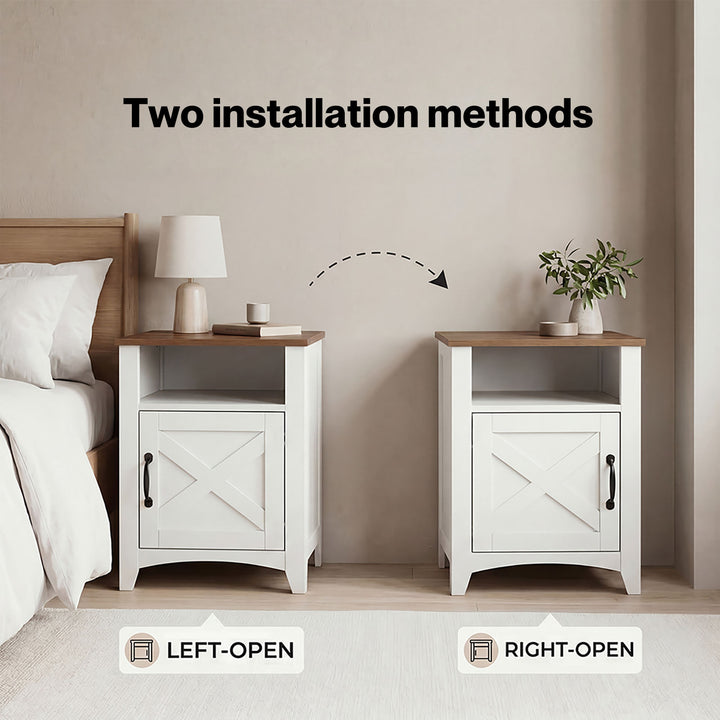 Bedside Tables Nightstands Set of 2 Storage Cabinet Bedroom Living Room