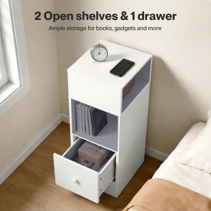 Slim Bedside Table Nightstand Side End Table Storage Bedroom Cabinet