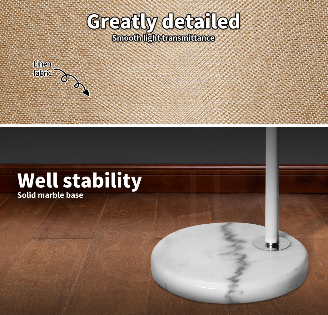 Modern LED Floor Lamp Reading Light Free Standing Adjustable Marble Base