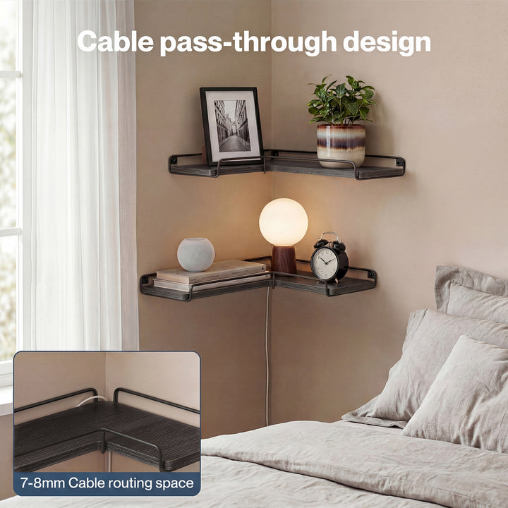 Floating Shelves 2Pcs DIY Corner Wall Shelf Storage Display Rack Bedroom