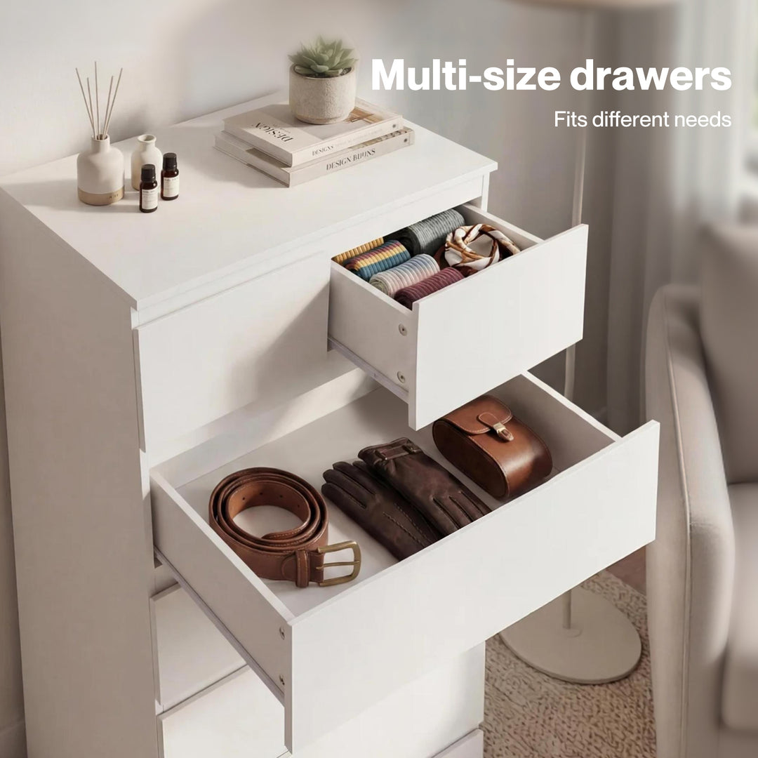 Tall Storage Cabinet 7 Chest of Drawers Dresser Bedroom Cupboard Tallboy
