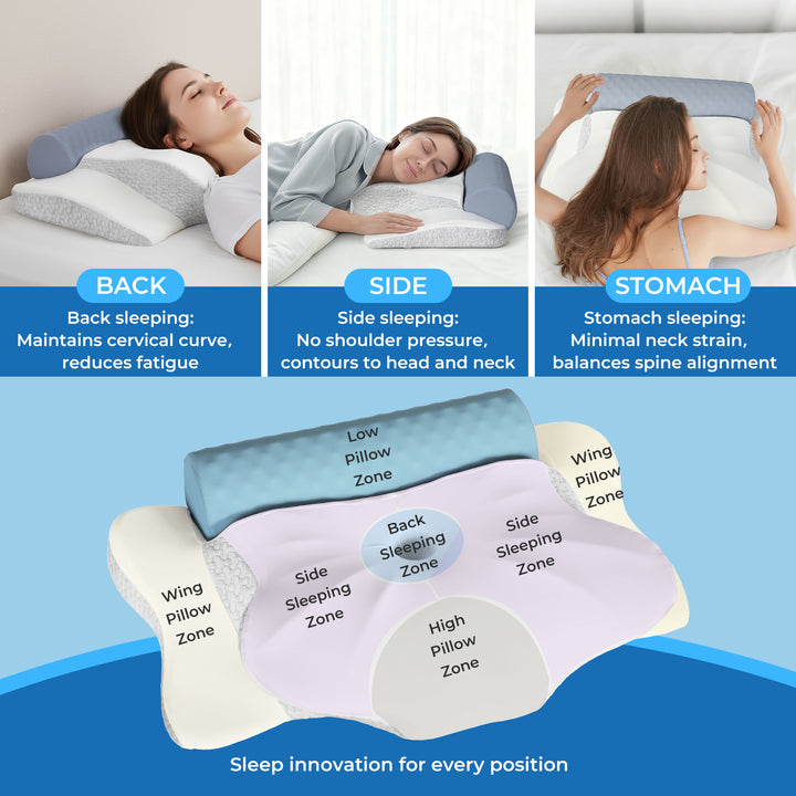 Cervical Pillow Memory Foam Cooling Neck Support Pillow Neck Pain Relief