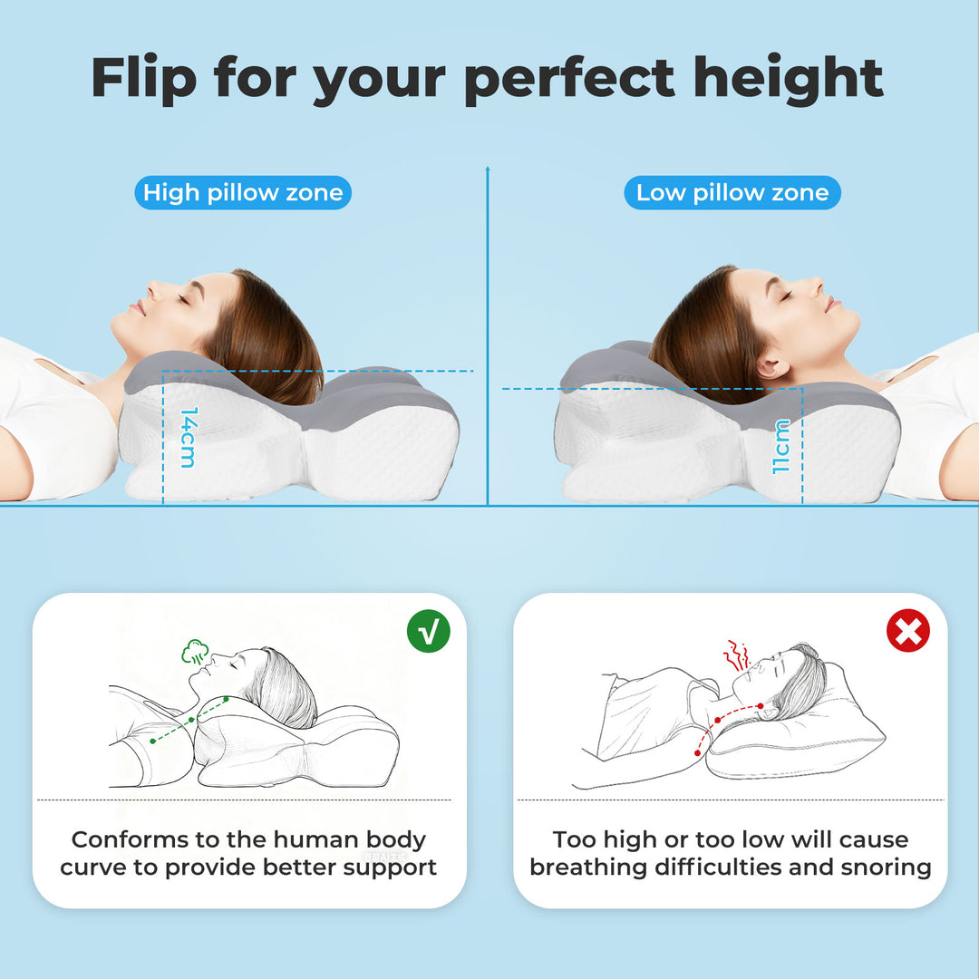 Ergonomic Memory Foam Cervical Pillow Neck Shoulder Pain Relief Washable