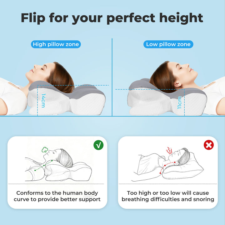 Ergonomic Memory Foam Cervical Pillow Neck Shoulder Pain Relief Washable