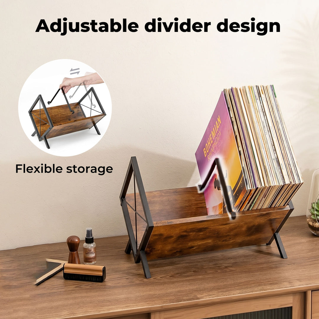 Vinyl Record Storage Rack Display Shelf LP Album Books Holder Adjustable
