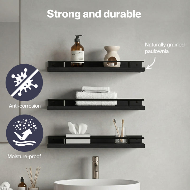 Floating Wall Shelves  3 Pcs Wall Mounted Storage Display Rack Bedroom