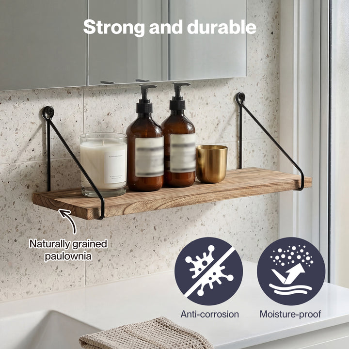 Floating Wall Mounted Shelves Rustic 2Pcs Storage Display Bedroom Kitchen