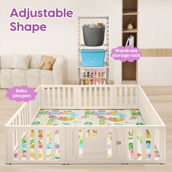 Kids Playpen Baby Safety Gate With Lock Toddler Play Game Toy 12 Panel