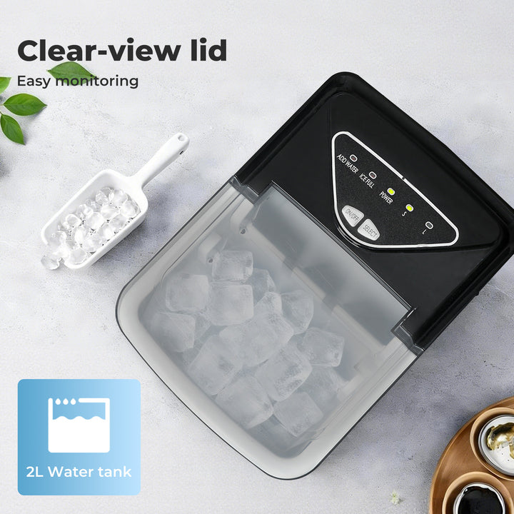 Portable Ice Maker Machine with Self-Cleaning For Home Bar Black