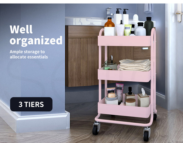 Levede 3 Tiers Kitchen Trolley Cart