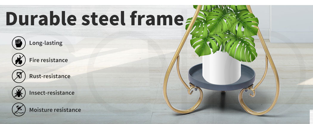 Levede Plant Stand 2 Tiers for Indoor and Outdoor Use - Medium