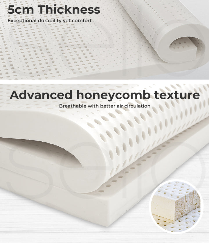 DreamZ Latex Mattress Topper for All Bed Sizes - Levede