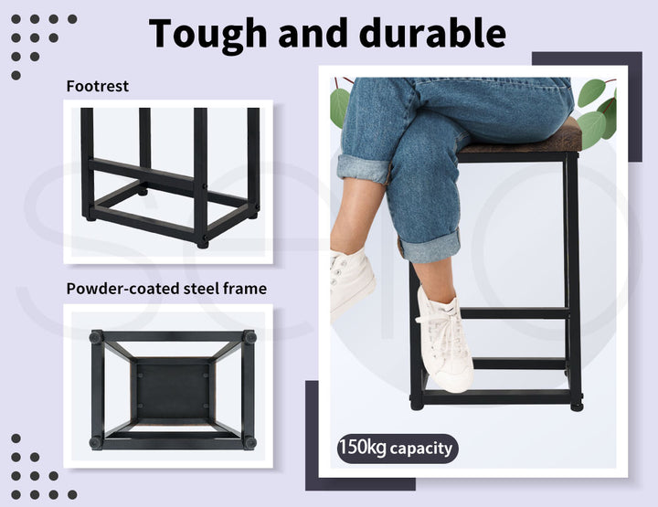 Levede 2X Bar Stools PU Leather Metal - Levede