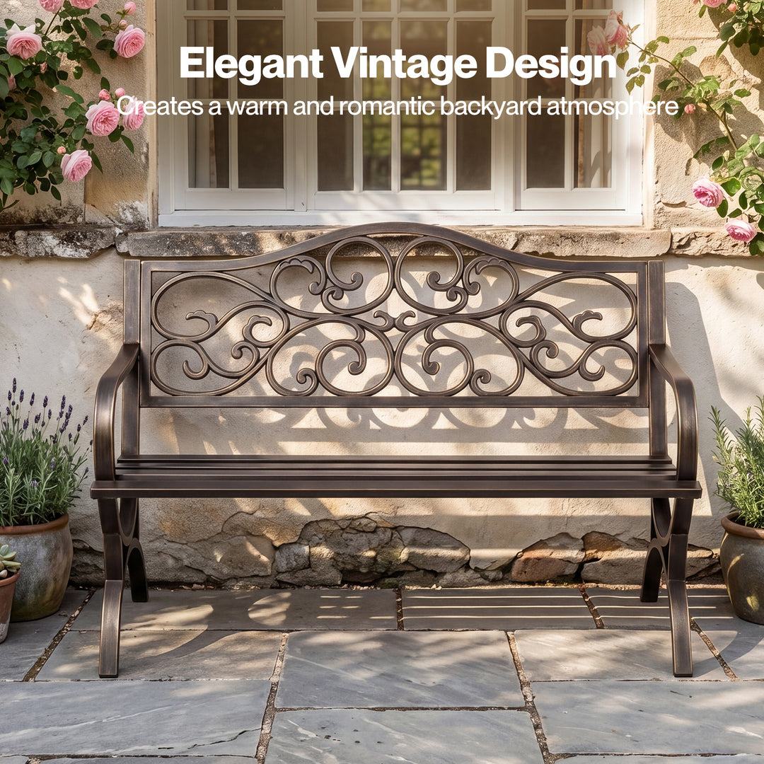 Garden Bench Seat Outdoor Patio Park Lounge Backyard Chair Bronze 3 Seat
