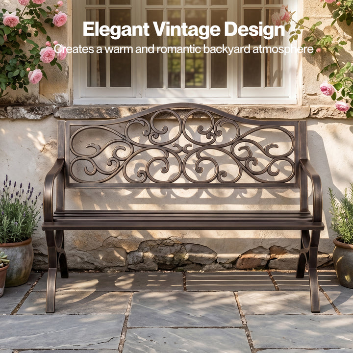 Garden Bench Seat Outdoor Patio Park Lounge Backyard Chair Bronze 3 Seat
