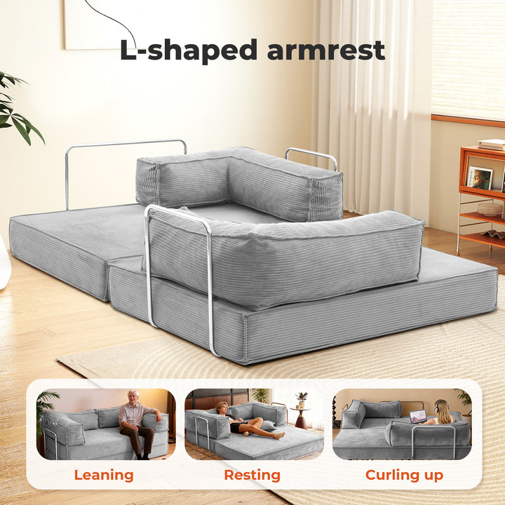 Modular Sofa Bed Convertible L Shaped Sectional Foldable Lounge Couch
