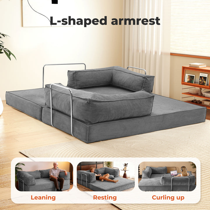 Sofa Bed Convertible L Shaped Sectional Foldable Lounge Couch