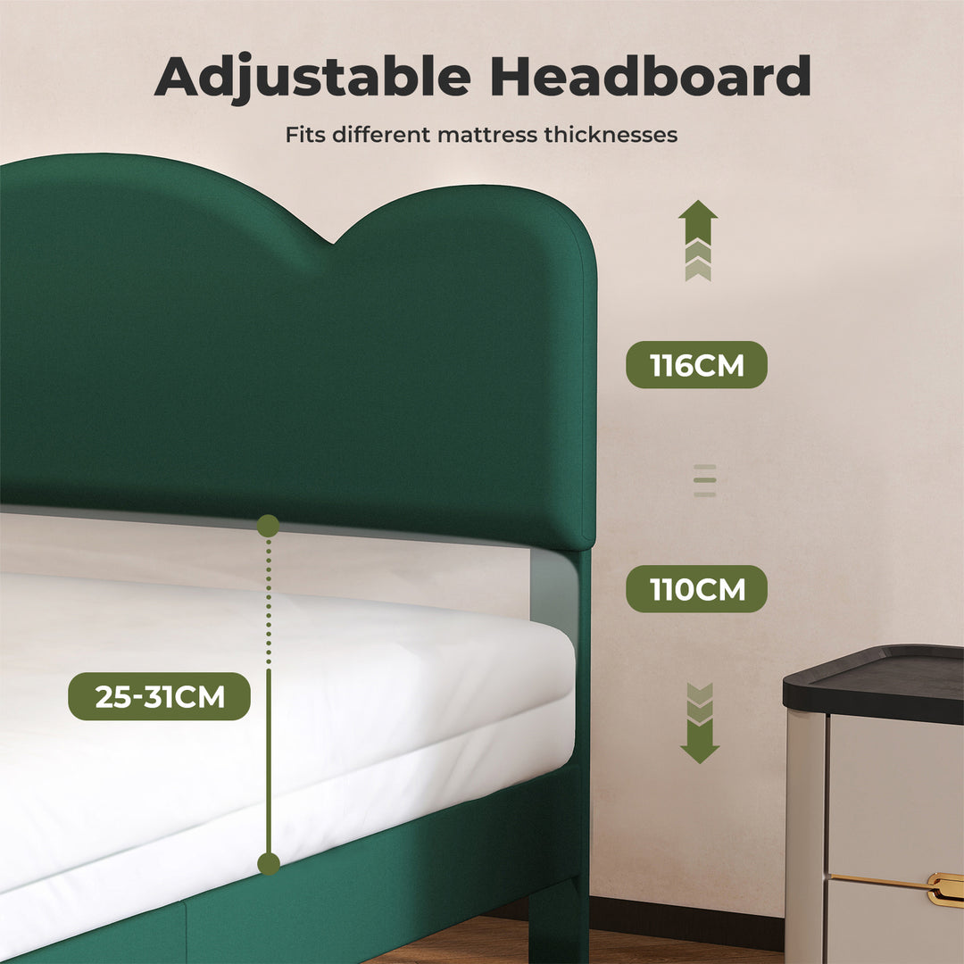 Queen Bed Frame Adjustable Soft Headboard Mattress Base Wooden Fabric
