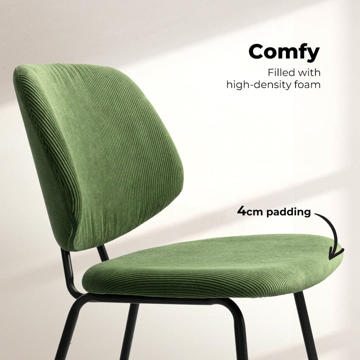 Levede 4x Dining Chairs Padded Seat Green - Levede