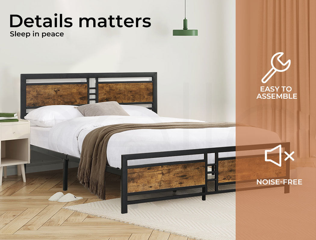 Levede Metal Bed Frame for Double and Queen Mattresses - Levede